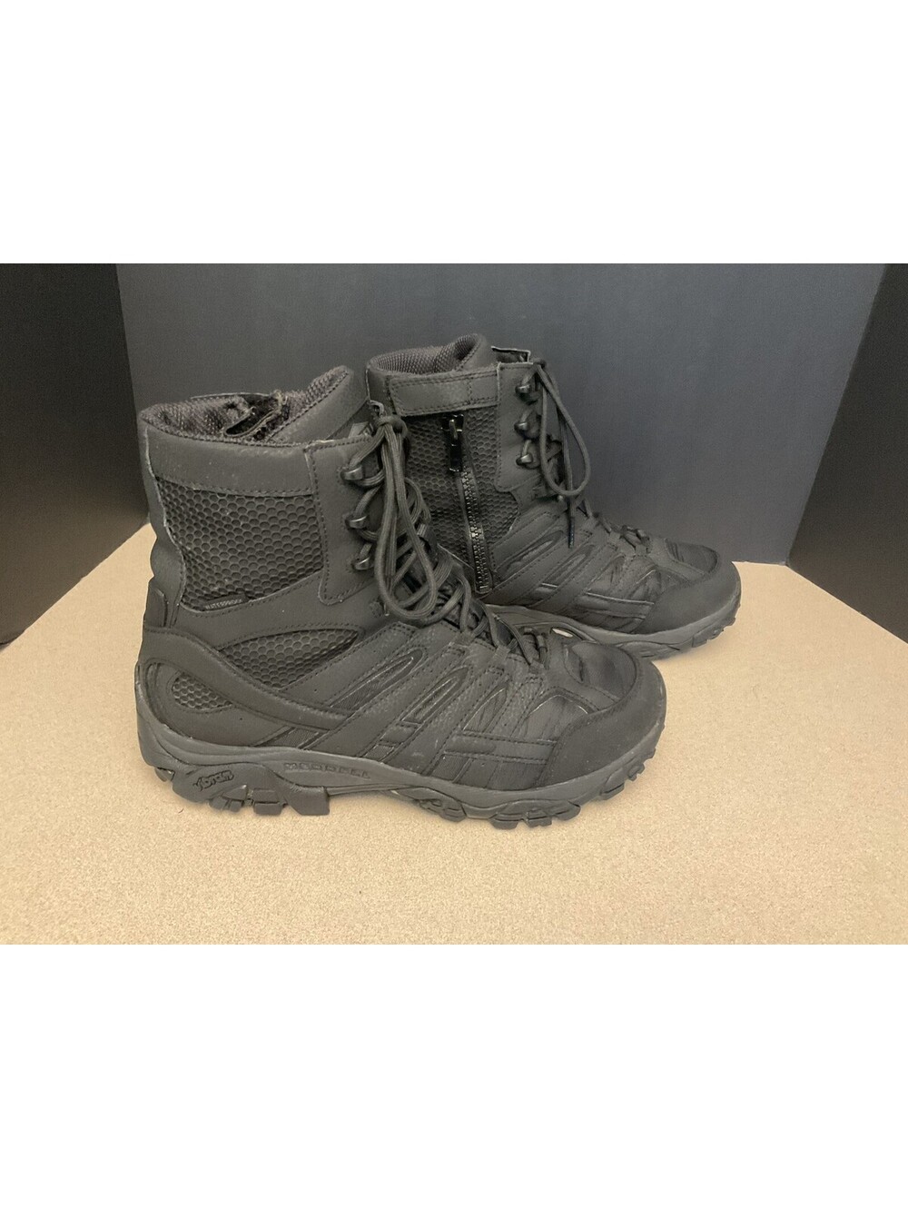 Mens Merrell MOAB 2 TACTICAL Waterproof Side Zip 8” Boots. Size 10.5 Wide. Nice!